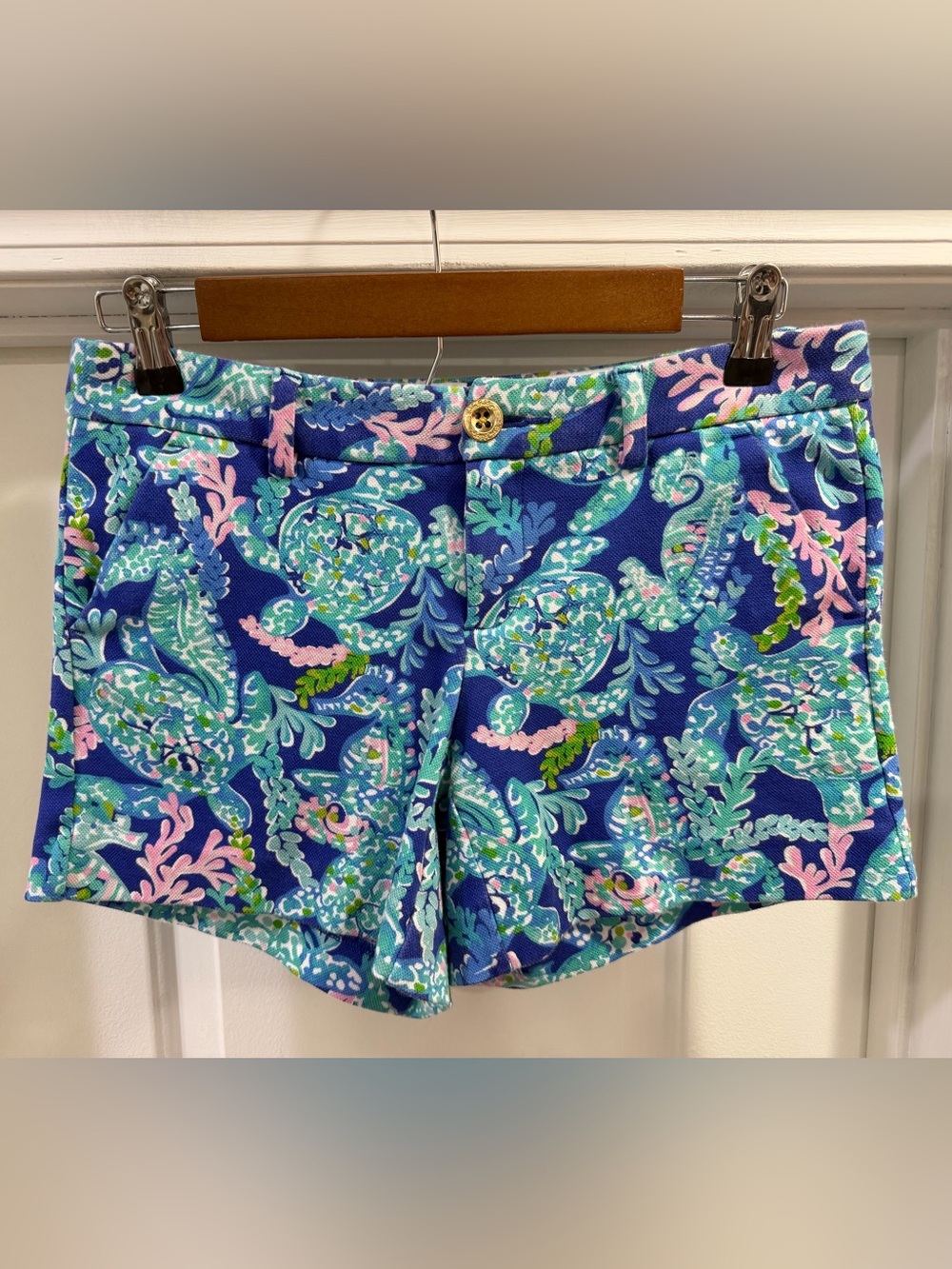 Lilly Pulitzer Callahan Short Corsica Blue Turtle Villa Size 2 🐢